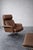 Set of Mid-Century Modern Danish Brown Leather Swivel Chair & Ottoman, 1970s For Sale - Image 15 of 18