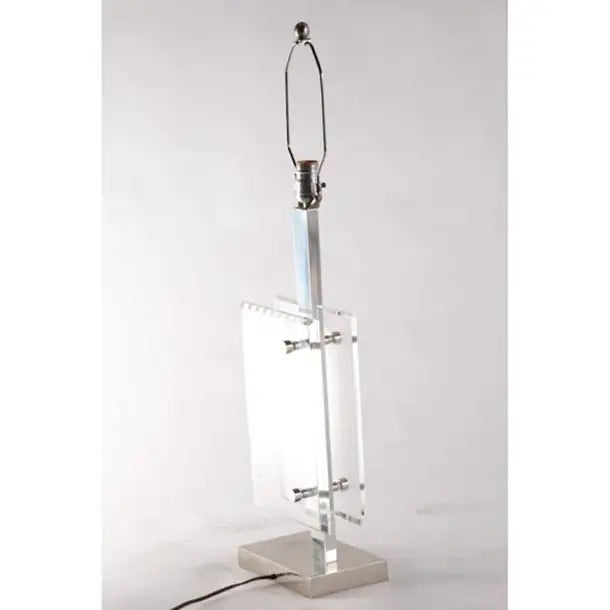 Mid-Century Modern Pierre Cardin Signed Lucite Table Lamp Mid Century Modern 1970s For Sale - Image 3 of 12