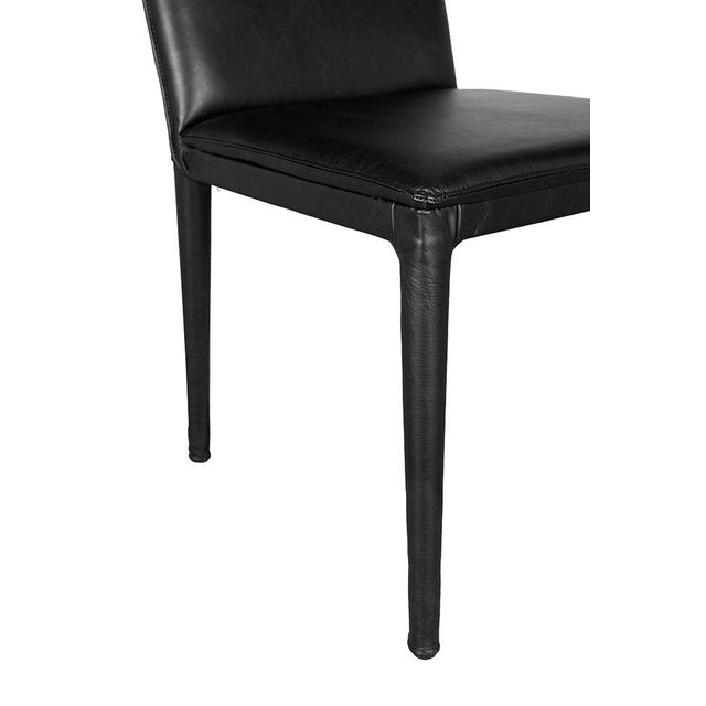 Noir NOIR Newton Dining Chair, Ebony Black Leather For Sale - Image 4 of 5