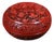 Vintage Chinese Cinnabar Lacquer Round Box – Carved Floral Motif, Jewelry Trinket Box For Sale
