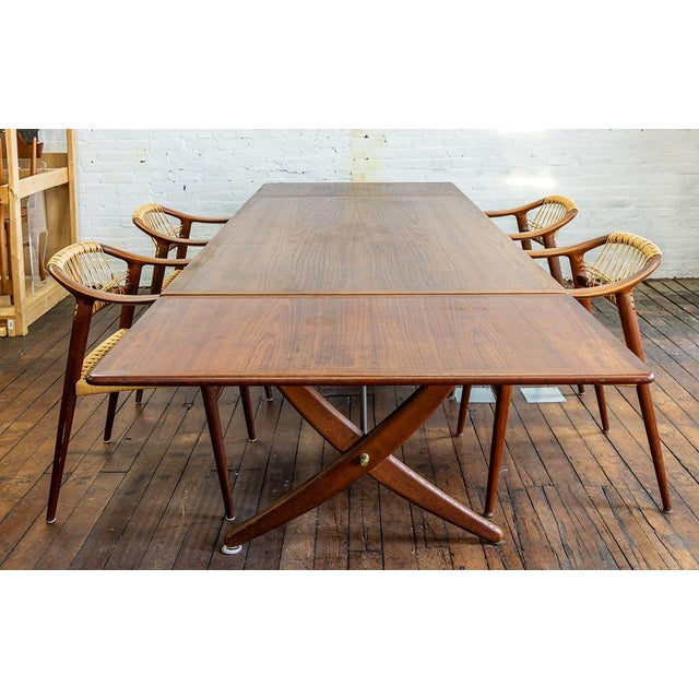 Brown 1950s Hans Wegner Danish Dining Table, Model at-314 for Andreas Tuck For Sale - Image 8 of 15