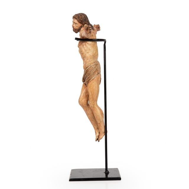 Rococo Spanish Polychromed Carved Corpus Christi Statue Sculpture, 18th/19th Century For Sale - Image 3 of 18