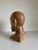Brown Male Head Wood Carving Bust For Sale - Image 8 of 9