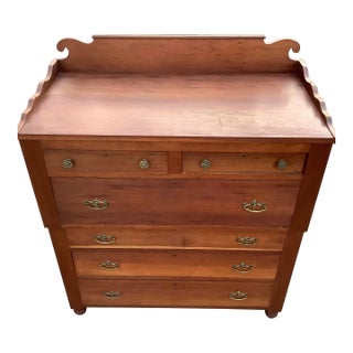 Antique Tall Boy Chest, Solid Mahogany For Sale