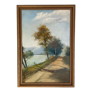 Pathway Along the River by P. Valerin