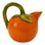 Vintage 1960s–70s Orange Majolica-Style Fruit Ceramic Vessel For Sale