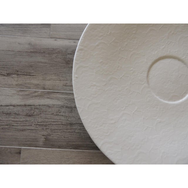 Oversize Round Plaster Decorative Bowl by Marcel Wanders for Bb Italia. Tone-on-tone, beige color. Size: 20.5"D x 2"H
