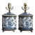 Vintage Blue White Chinoiserie Ginger Jar Porcelain Brass Table Lamps - a Pair For Sale