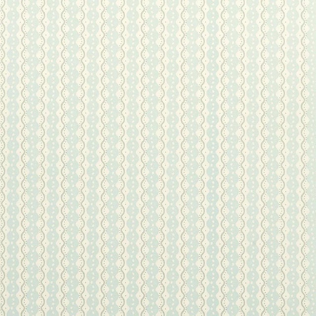 Not Yet Made - Made To Order Sample - Schumacher x Neisha Crosland Centipede Stripe Wallpaper in Icing Blue For Sale - Image 5 of 5