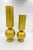Mid-Century Modern Gold Geometric Heavy Aluminum Vases Set of Two For Sale - Image 3 of 4