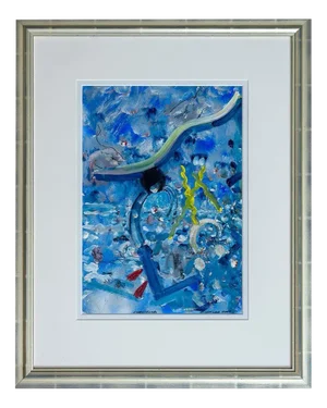 Christian Ludwig Attersee, Evastelle, 2000, Mixed Media on Paper, Framed