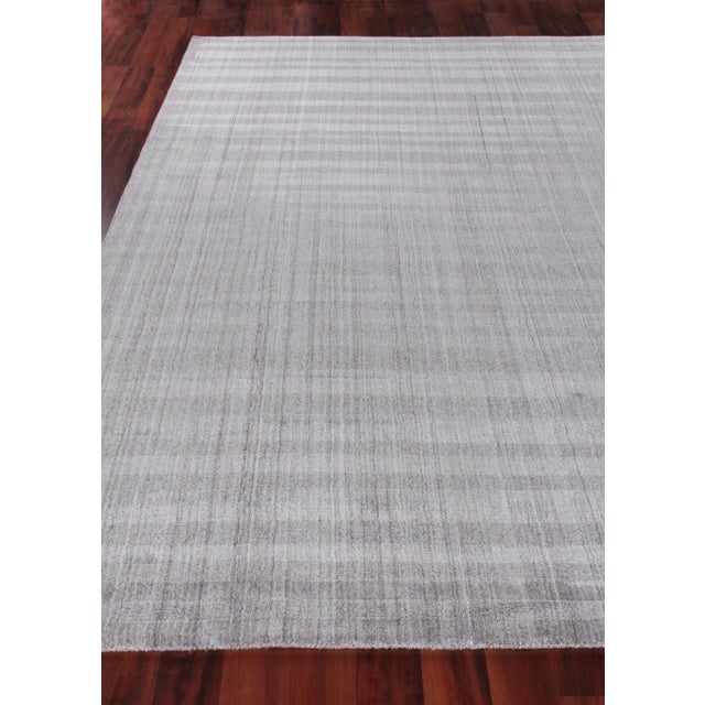Iscar Hand loom Wool/Viscose Gray Rug-10'x14" For Sale - Image 4 of 8