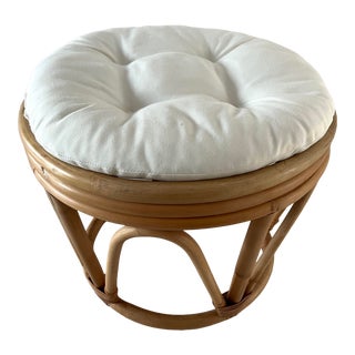 Vintage Rattan Stool/Ottoman For Sale