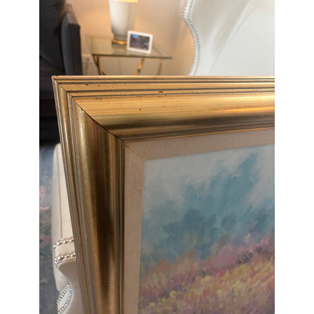 Gold Late 20th Century Framed Impressionist Landscape Painting For Sale - Image 8 of 8
