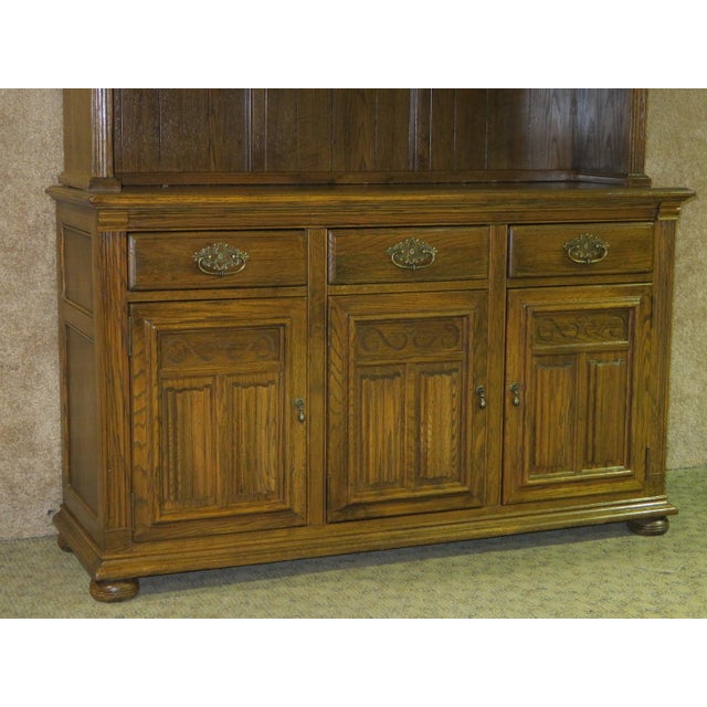 1970s Jacobean Ethan Allen Tudor Style Two Piece China Chairish