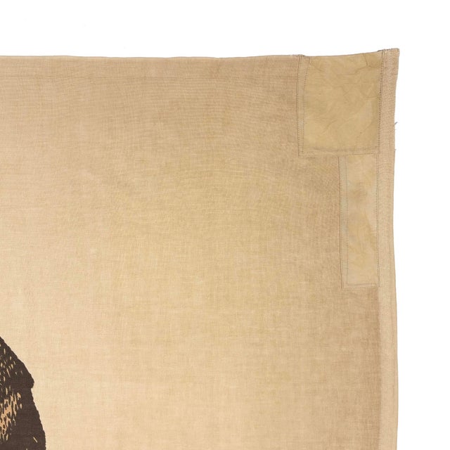 American Large Genuine Vintage Cotton California Republic Bear Flag For Sale - Image 3 of 8