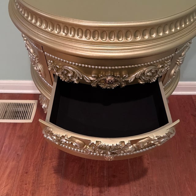 French 1950s Luxury French Baroque Gold Accent Cabinet – Ornate Hand-Carved Look For Sale - Image 3 of 3