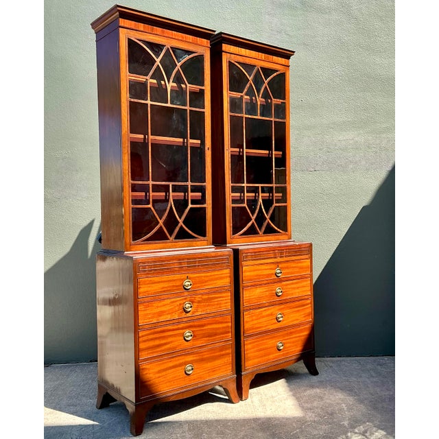 19th Century Vintage 19th Century George 111 Diminutive Cabinets - A Pair For Sale - Image 5 of 12