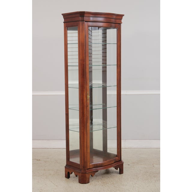 Age: Approx: 20 Years Old Details: Lighted Interior Mirrored Back Traditional Style Brass Hardware Serpentine Curved Glass...