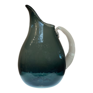 1950s Attributed to Blenko Seeded Glass Pitcher W Handle