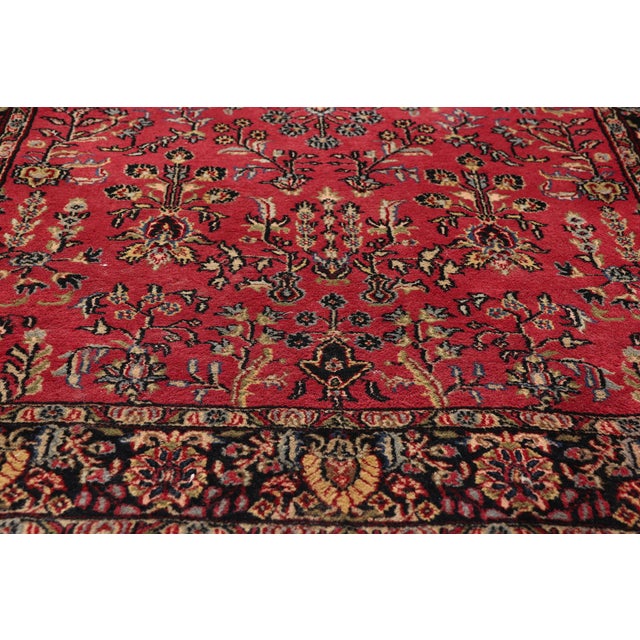 Vintage Indian Sarouk Rug, 03'09 X 06'02 For Sale In Dallas - Image 6 of 10