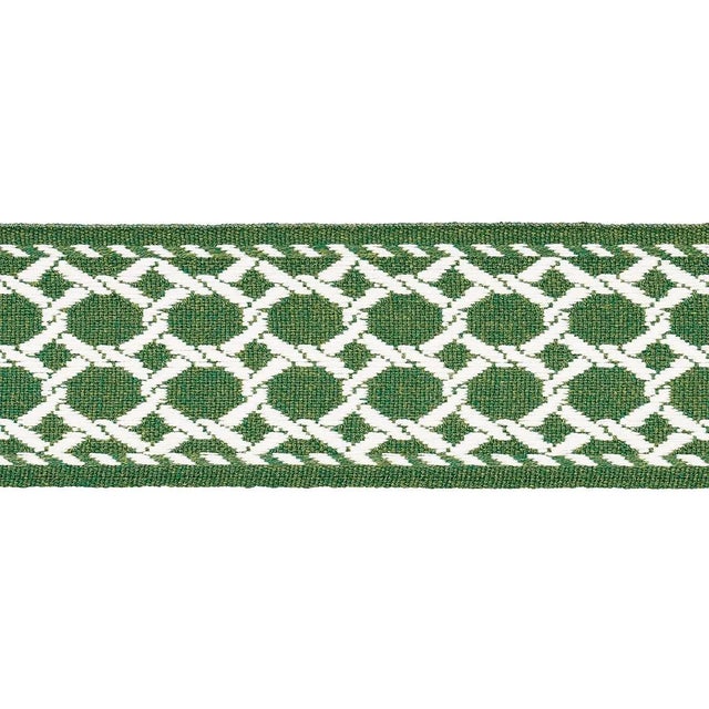 Schumacher Schumacher Lattice Tape in Green For Sale - Image 4 of 4