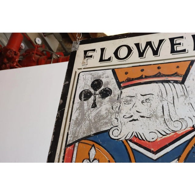 Early 20th Century Double-Sided "Kings Head" Hand Painted Metal English Pub Sign For Sale - Image 16 of 18