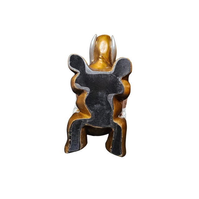 Wood Bronze Elephant Stool For Sale - Image 7 of 8