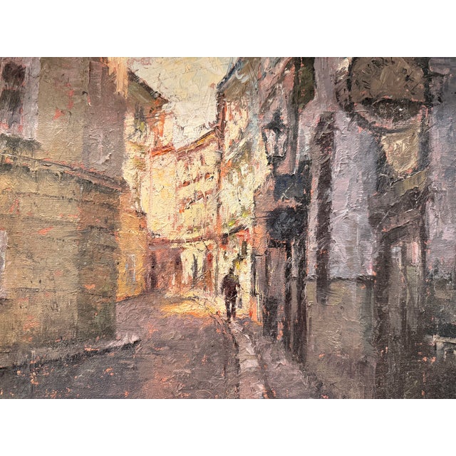 Oil Painting of European City Scape For Sale - Image 4 of 4
