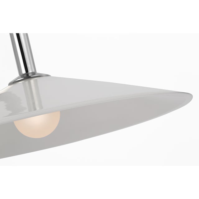 2020s Amber Lewis for Visual Comfort Signature Ponce 9" Sconce in Polished Nickel with Milk White Glass Shade For Sale - Image 5 of 12