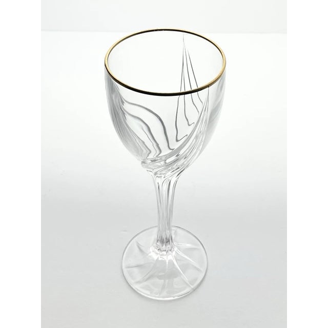 2000 - 2009 Lenox “Debut (Gold)” Crystal Wine Glasses - Set of 6 For Sale - Image 5 of 7