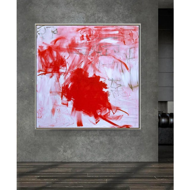 "Seeing Red" by Trixie Pitts Large Abstract Expressionist Oil Painting For Sale - Image 9 of 12