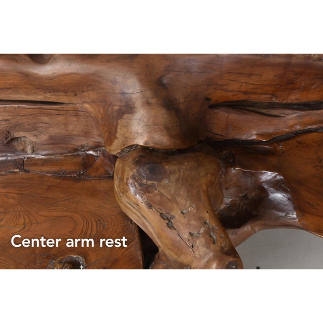 Freeform Sculptural Organic Modern Wood Sofa Bench For Sale - Image 14 of 15
