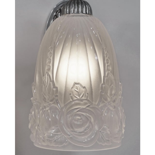 Pair of French Art Deco Wall Sconces by Hettier Et Vincent & Baccarat 1920s France - 2 Pairs Available For Sale - Image 10 of 13