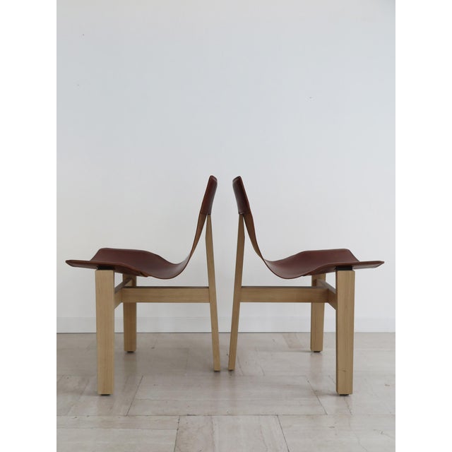 Italian Model 3T Chairs in Wood and Leather by Angelo Mangiarotti for Agapecasa, 2000s, Set of 8 For Sale - Image 16 of 18