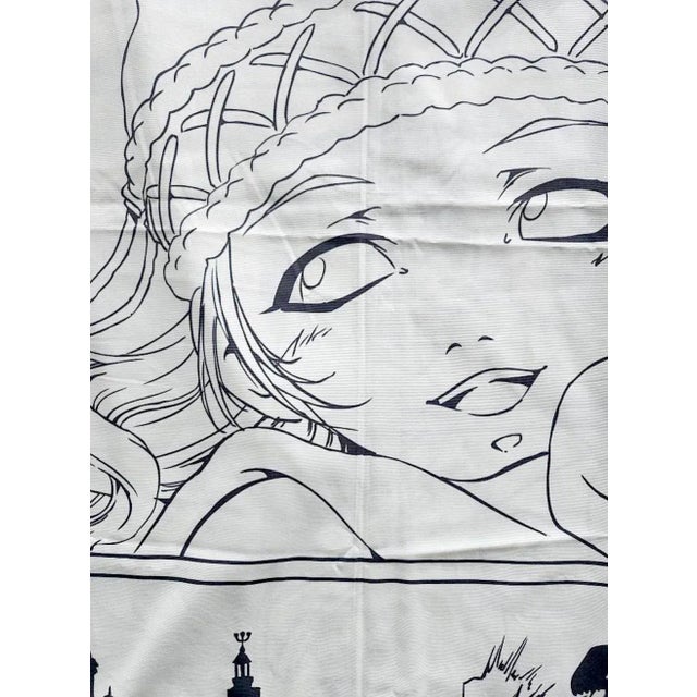 Textile Vintage 2008 Ikea Åsa Ekström Japanese Manga Godzilla Anime Fabric, 2 Remnants For Sale - Image 7 of 10