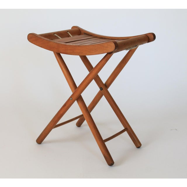 Vintage Bamboo Inspired Folding Stool - Plant Stand - Yugoslavia For Sale In Milwaukee - Image 6 of 12