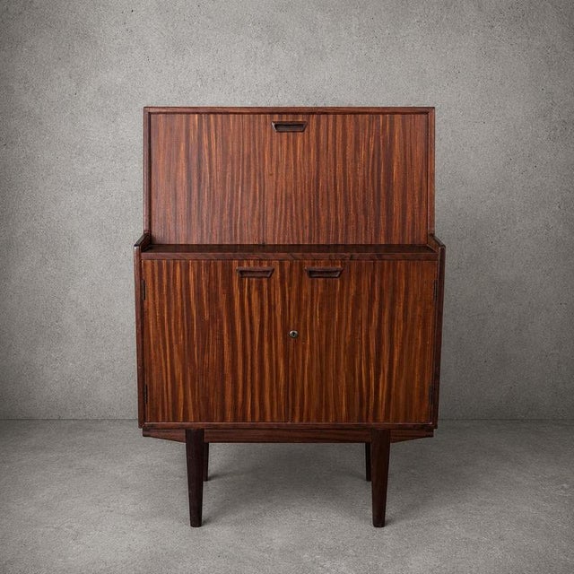 Mid-Century Modern Walnut and Teak Secretaire For Sale - Image 11 of 11