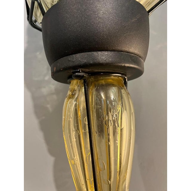 Black Clear Murano Glass Wall Light with Black Metal Frame, Italy, 1980s For Sale - Image 8 of 10