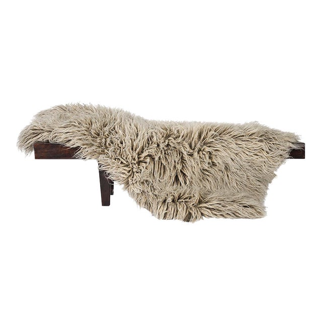 Late 20th Century Organic Ukrainian Hand Woven Wool Blanket For Sale