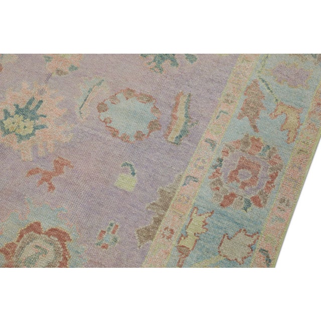 Modern Early 21st Century Multicolor Handwoven Turkish Oushak Rug 5'11" X 8'4" For Sale - Image 3 of 9