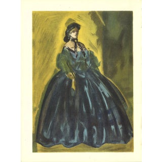 1939 Lena Leclercq 'Les Femmes Dans L'atelier' Vintage Yellow France Lithograph For Sale