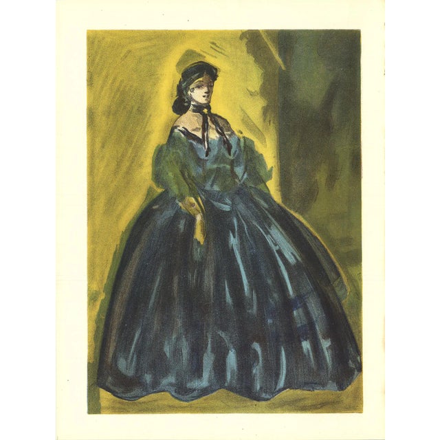 1939 Lena Leclercq 'Les Femmes Dans L'atelier' Vintage Yellow France Lithograph For Sale