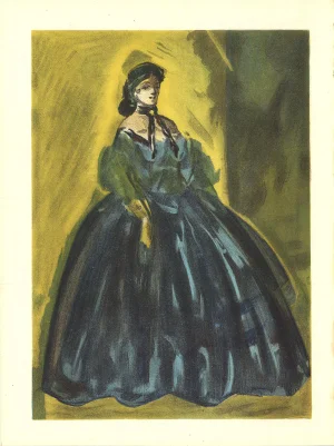 1939 Lena Leclercq 'Les Femmes Dans L'atelier' Vintage Yellow France Lithograph