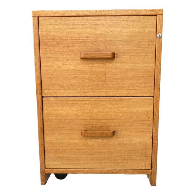 Mid-Century Danish Teak 2-Drawer Mobile File Cabinet by Jesper Furniture For Sale