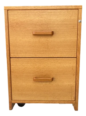 Mid-Century Danish Teak 2-Drawer Mobile File Cabinet by Jesper Furniture