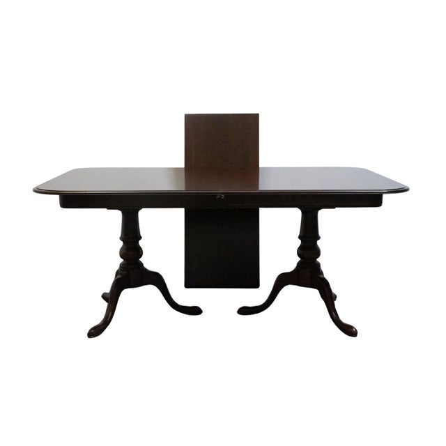 Ethan Allen Georgian Court Solid Cherry Traditional Style 84" Double Pedestal Dining Table 11-6093 For Sale In Kansas City - Image 6 of 11