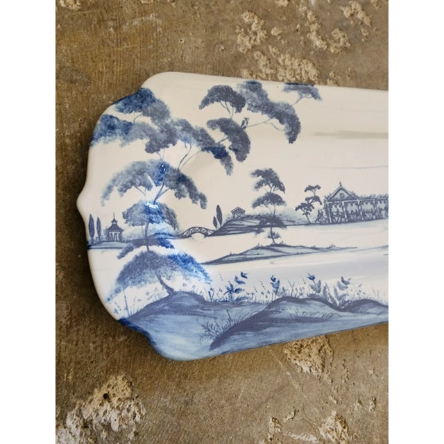 English Juliska Blue and White Platter For Sale - Image 3 of 9