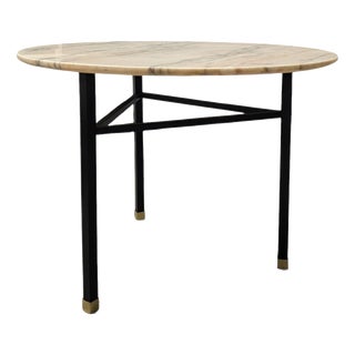 Round Coffee Table with Marble Base, 1950s For Sale