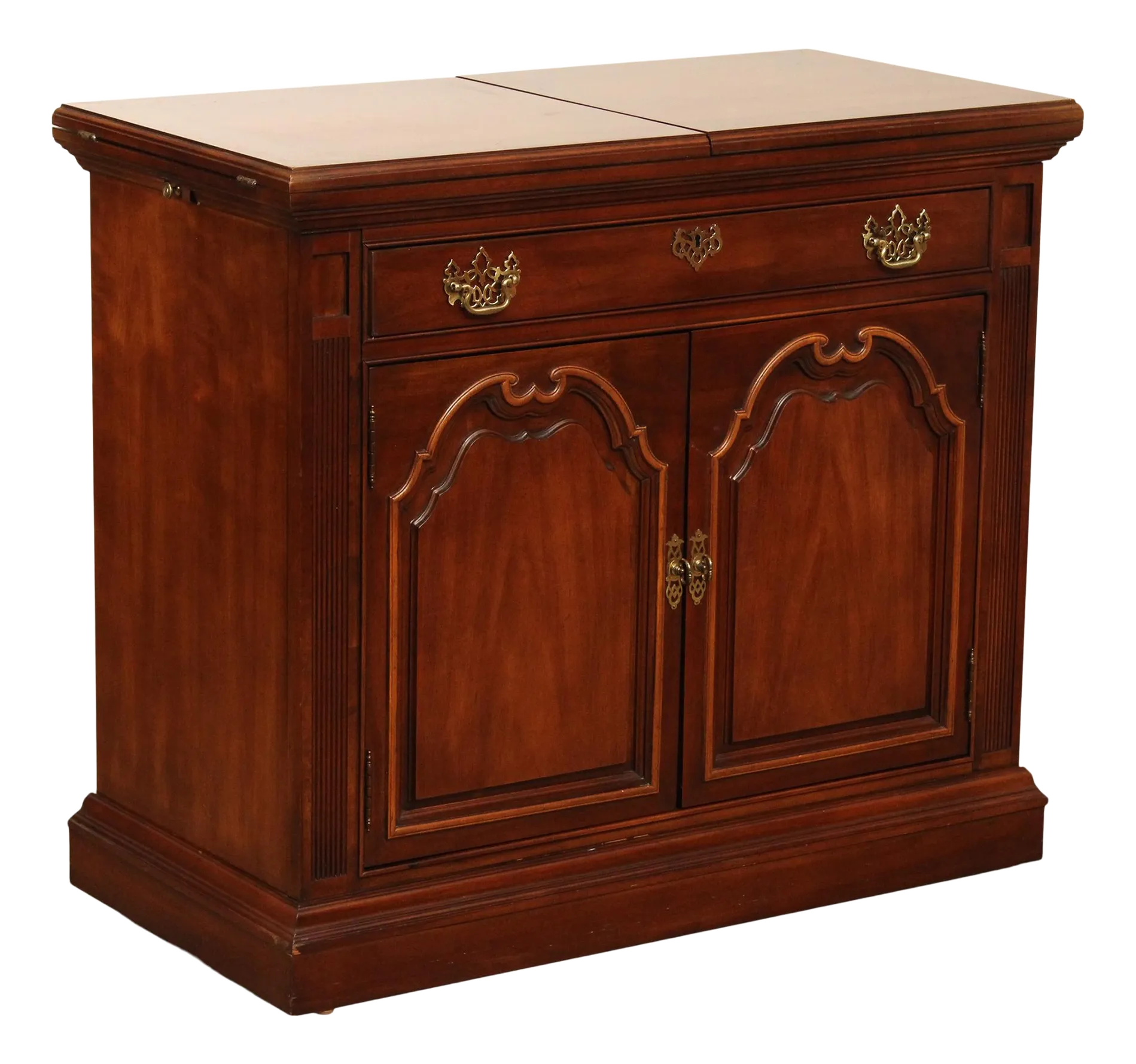 Thomasville Georgian Style Cherry Flip Top Server | Chairish